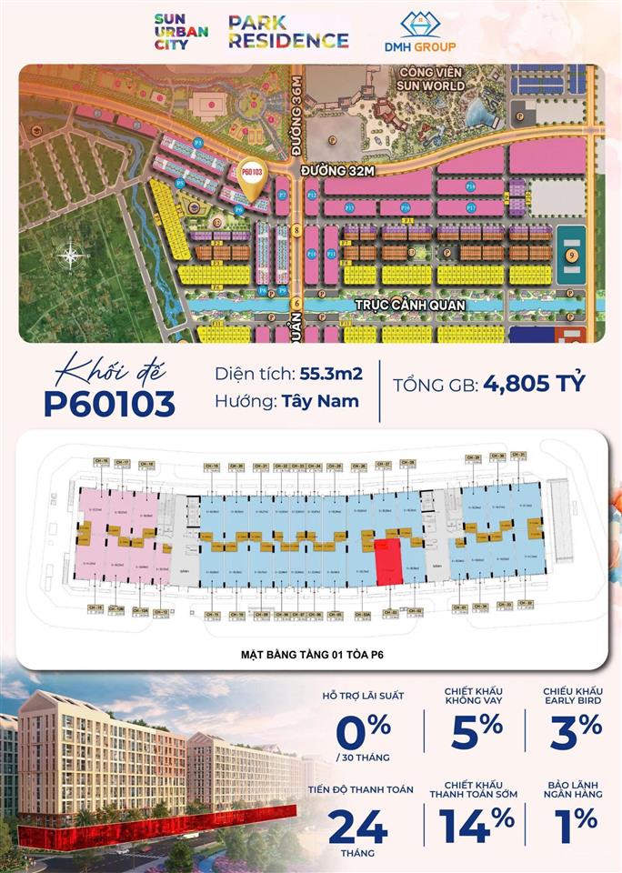 Bán shophouse chân đế đẹp nhất đối diện trường học, công viên sun urban city sở hữu lâu dài 3,7 tỷ