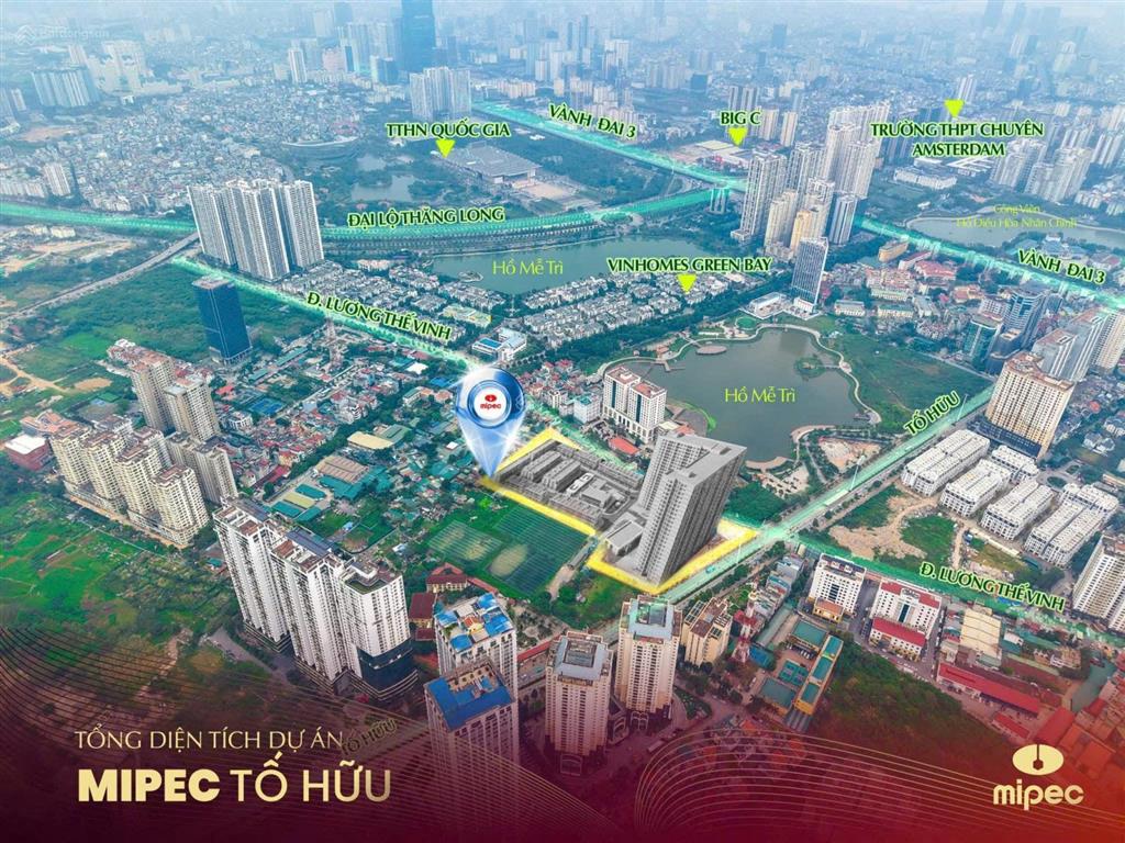 Chung cư mipec tố hữu giá dự kiến 112tr/m2 view hồ phùng khoang, full nội thất cao cấp