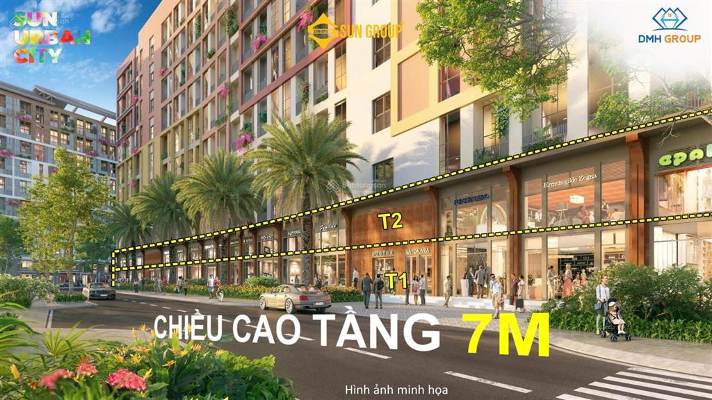 Bán shophouse chân đế đẹp nhất dự án, lô góc đối diện trường học, công viên sun urban city 4,7 tỷ