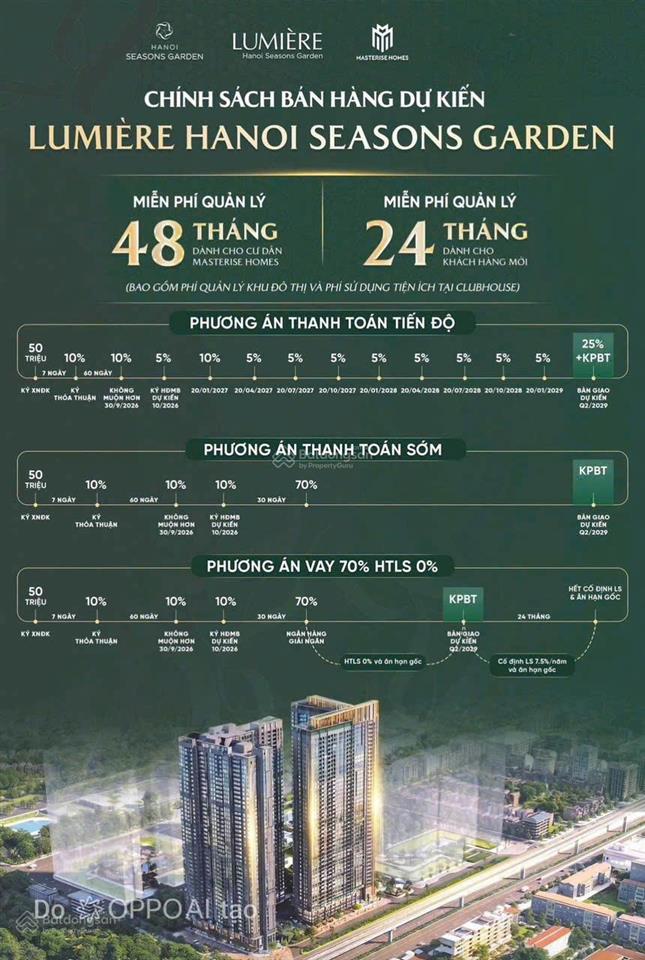 Căn hộ 2 phòng ngủ tại dự án masterise cao xà lá hanoi season garden dt 85.1m2 nhỉnh 12 tỷ
