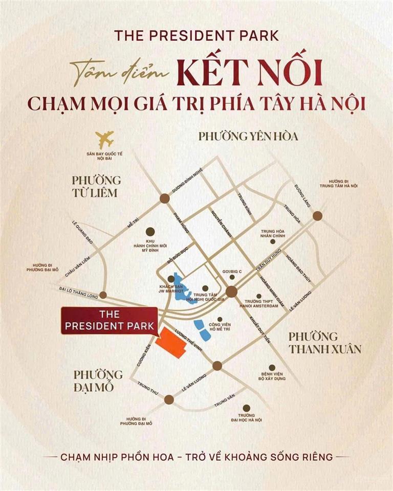 Liền kề tại dự án the president park đẳng cấp  tâm điểm kết nối phía tây hà nội