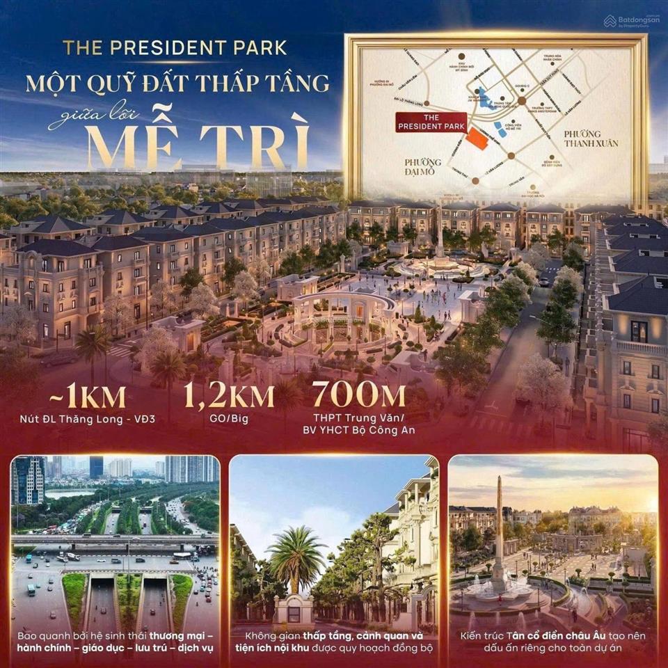 Liền kề tại dự án the president park đẳng cấp  tâm điểm kết nối phía tây hà nội