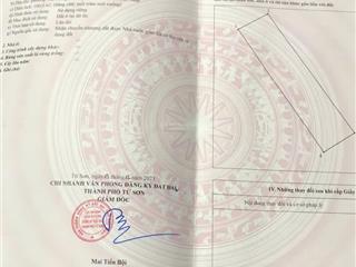 Cần bán 100m2 đất kđt phú điền  từ sơn bắc ninh đường 10m