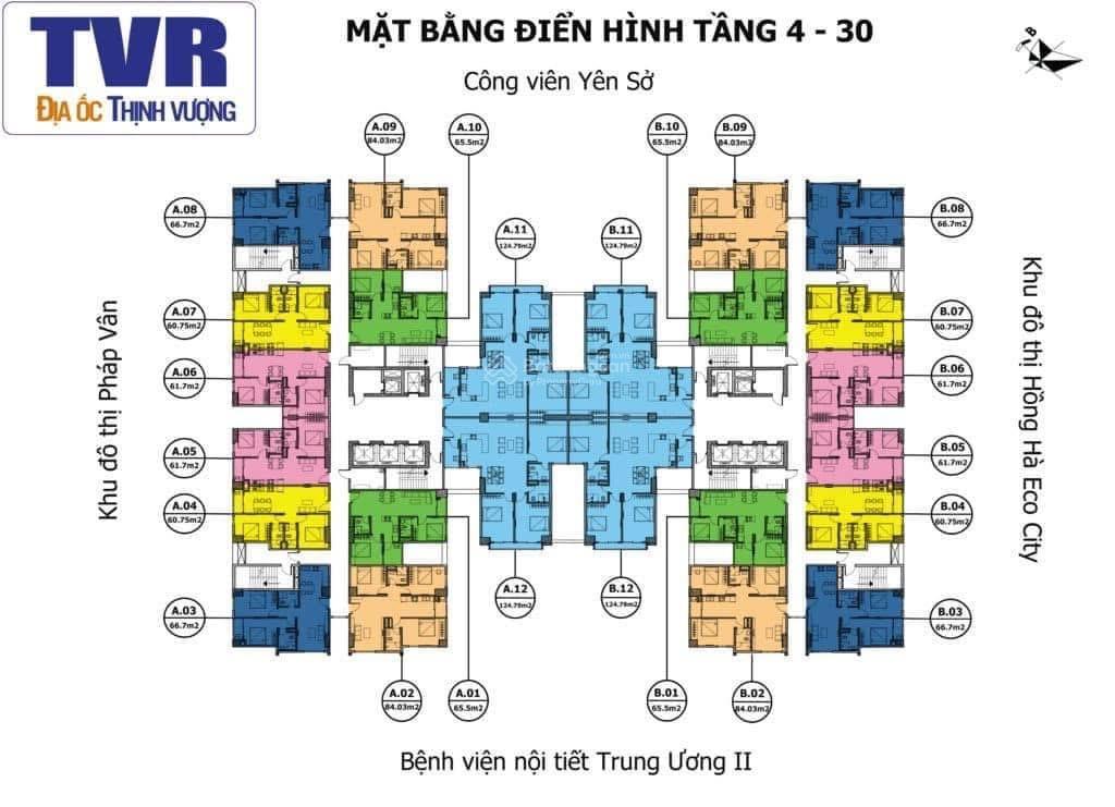 Bán nhanh căn 2pn tứ hiệp plaza giá chạm đáy 63m | 2pn thoáng sáng, 2 ban công