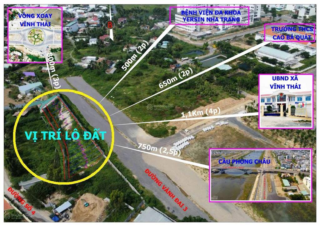 Lô hiếm ngang 8m, 2 mặt tiền đường vành đai 3 nha trang rộng 36m. 147m2 full thổ xây dựng dự do