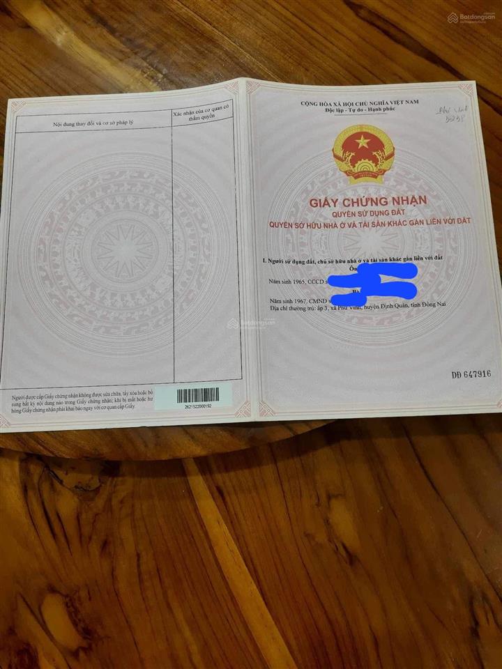 Bán nhà riêng chính chủ diện tích 48m2 tại phú vinh, định quán, đồng nai