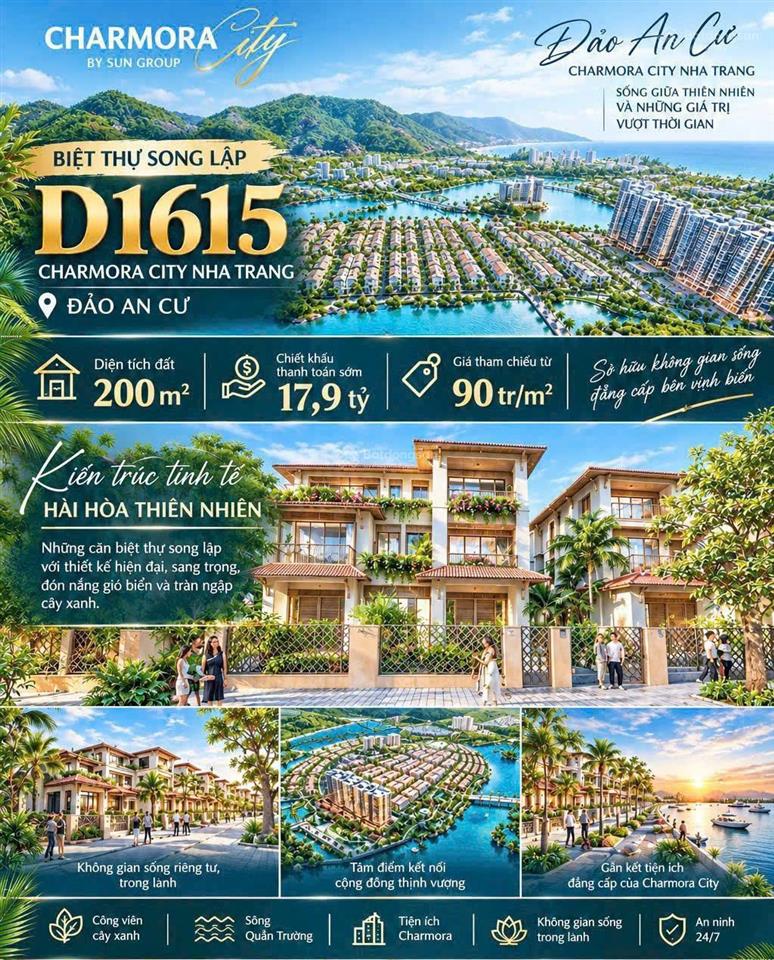 Biệt thự song lập charmora city siêu hót, cơ hội đầu tư biệt thự d1615.