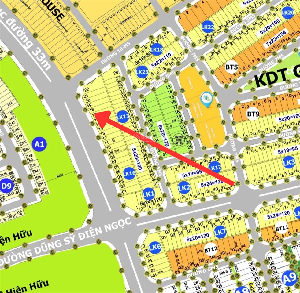Bđs aq land  bán đất green city đường 33m lk16