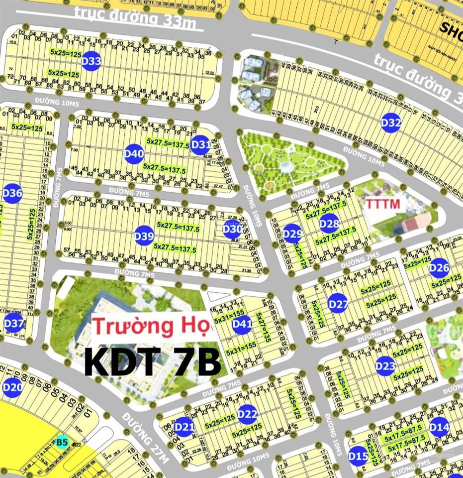 Bđs aq land  bán đất 125m² khu 7b giá 2.95 tỷ