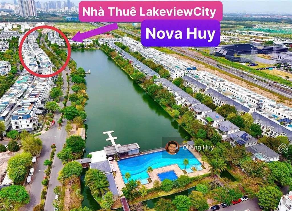 Giá 25triệu top1 lakeview city nhà phố ngang 6m, 4tầng cho thuê trục chính đường 25m đang sơn mới