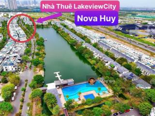 Giá 25triệu top1 lakeview city nhà phố ngang 6m, 4tầng cho thuê trục chính đường 25m đang sơn mới