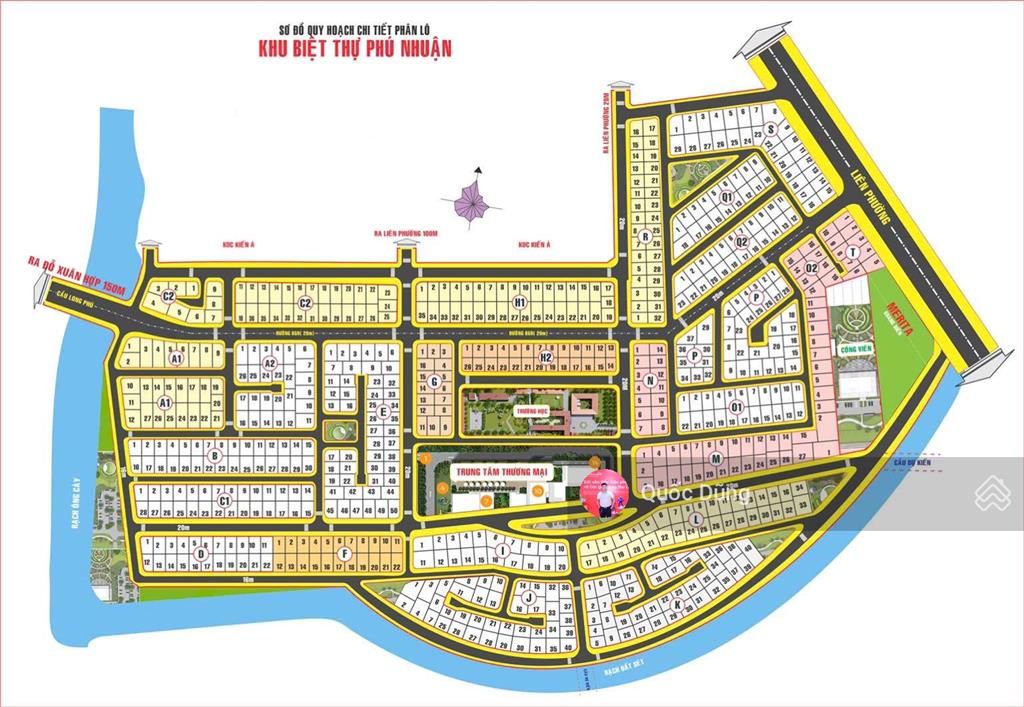 Bán nhanh lô f mặt tiền đường 16m view sông tại kdc phú nhuận, p phước long, giá 95tr/m2