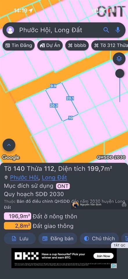 Chỉ 2ty5 lộc an 200m² 10mx20mfull thổ cư vị trí cực đẹp đối diện bách hóa xanh