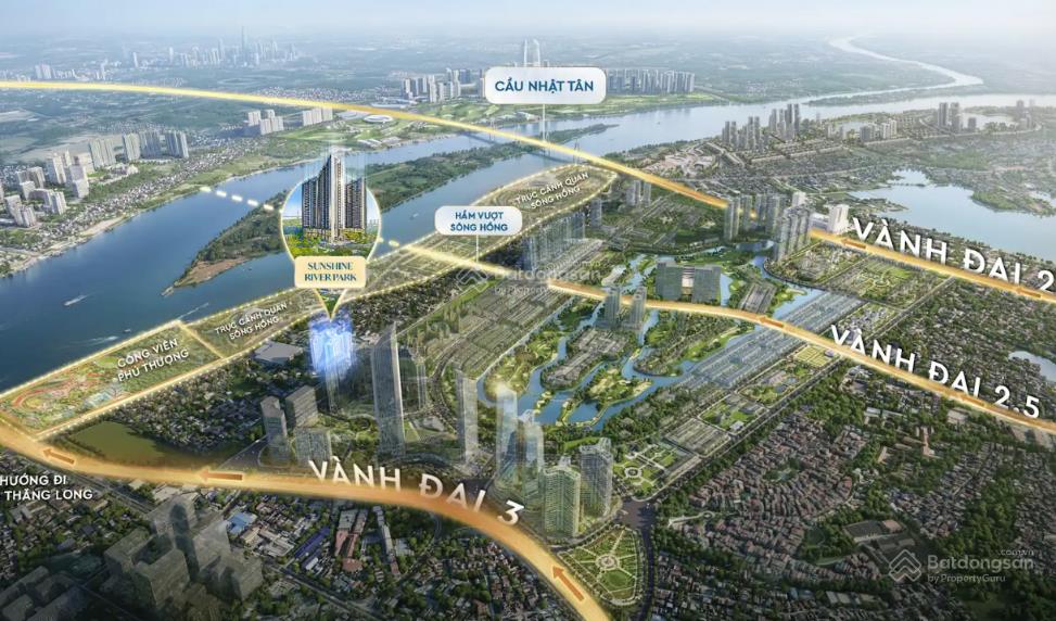 Sunshine river park, căn hộ 3pn, 2vs, giá chỉ 13,557 tỷ, view sông hồng, cầu nhật tân.