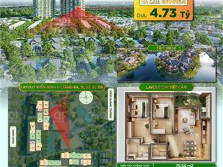 Căn toà s1 tầng 08 mã căn 15a hướng đông nam view biệt thự đảo & trực diện quảng trường ko chênh