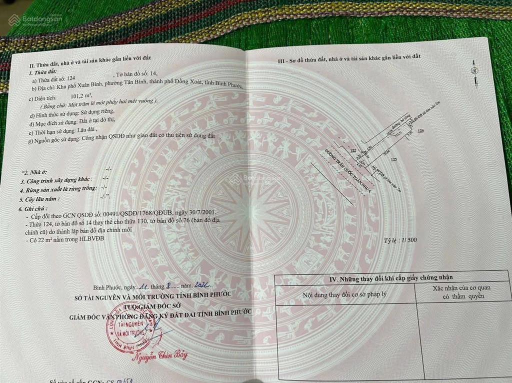 Bán nhà riêng tại trần quốc toản, chợ đồng xoài tân bìnhbình phước, giá ưu đãi 5,5 tỷ, 101,2m2