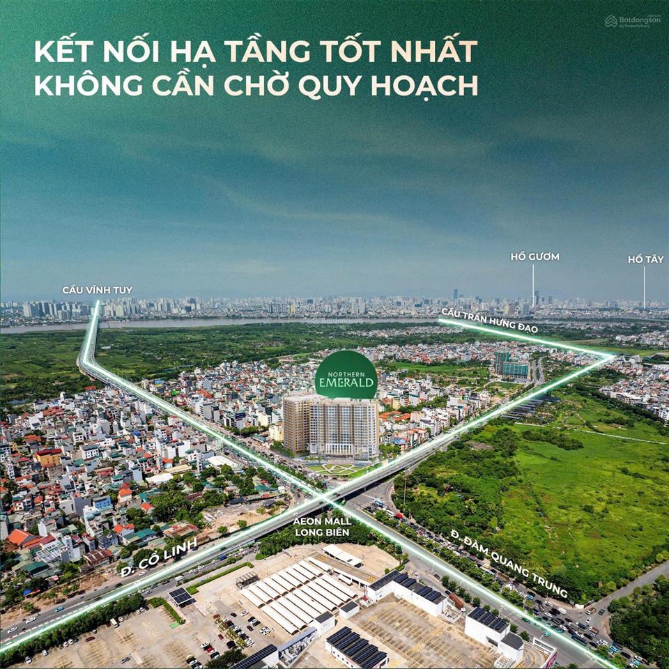 Bán căn hộ 2pn, 2wc, 80m2 dự án northern emerald long biên, 7,44 tỷ bao phí