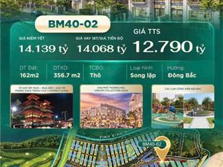 Bán biệt thự song lập 162m2 giá đất chỉ từ 60 triệu/m2 trong khu đô thị Vinhome Global gate Hạ Long 