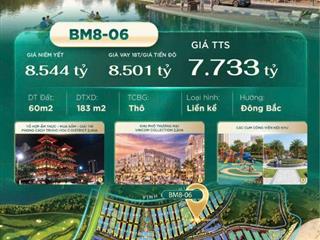 Bán căn liền kề 60m2 view vườn hoa tặng 10% gói hoàn thiện từ chủ đầu tư 