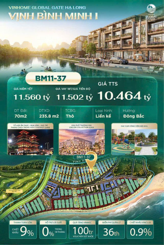 Bán căn liền kề 70m2 view vườn hoa tại Vinhomes Global Gate Hạ Long 0968129240