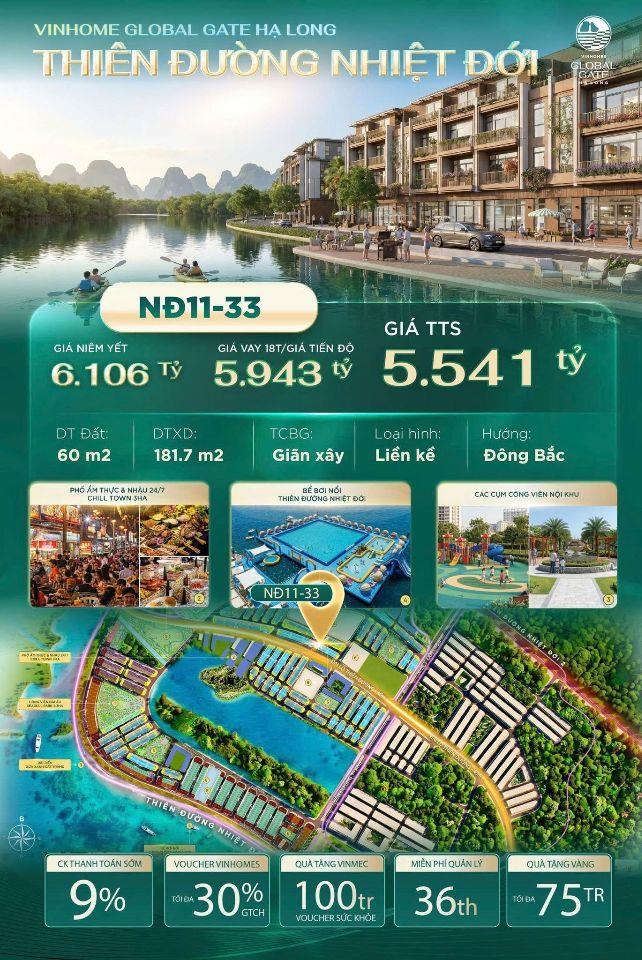 Bán căn liền kề 60m2 tại phân khu thiên đường nhiệt đới 1 :0968129240