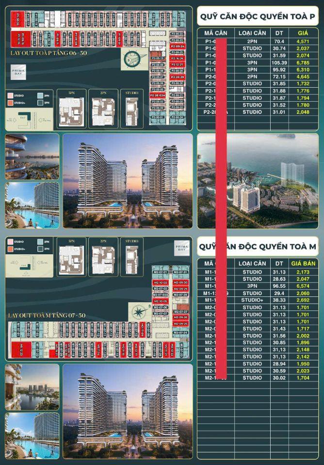  Bán căn hộ mặt biển 31,56m2 giá 1,7 tỷ trong khu đô thị Marina ; 0968129240