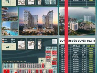  Bán căn hộ mặt biển 31,56m2 giá 1,7 tỷ trong khu đô thị Marina ; 0968129240