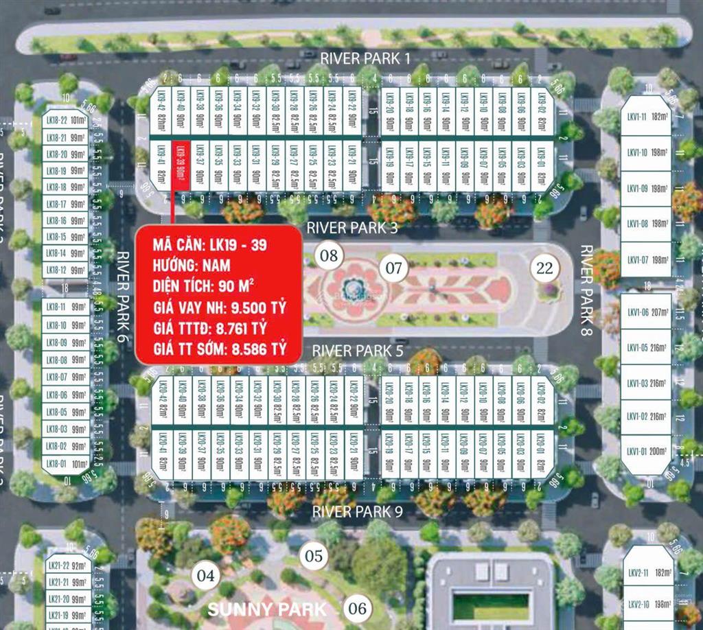 Bán siêu phẩm liền kề mặt công viên tượng cổng chính đi vào 50m dự án hoàng huy green river