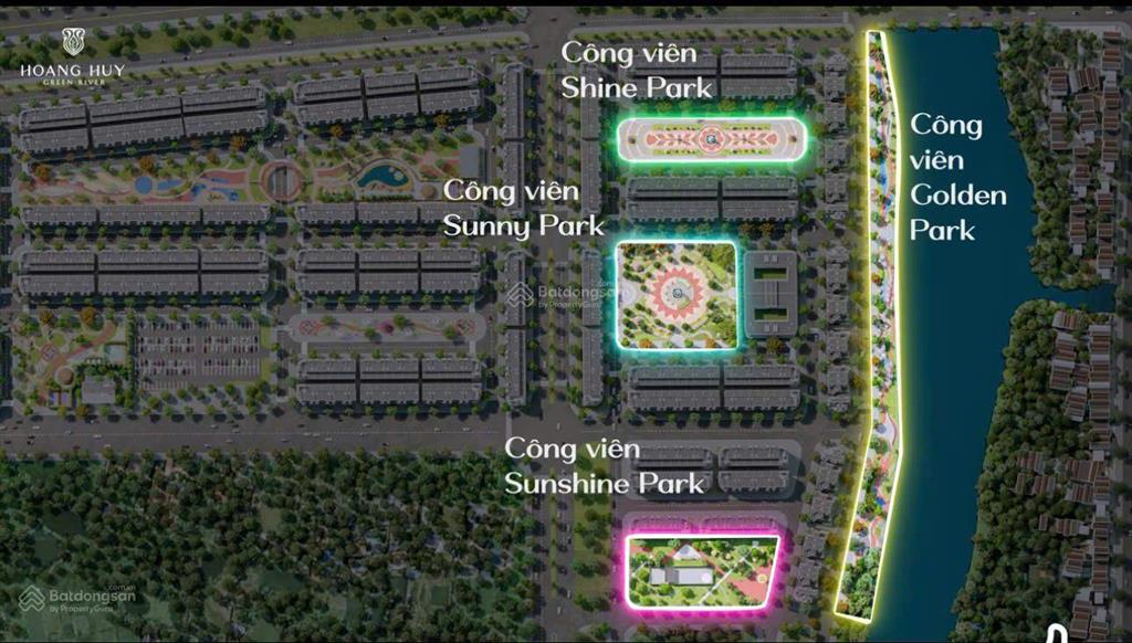 Bán siêu phẩm liền kề mặt công viên tượng cổng chính đi vào 50m dự án hoàng huy green river