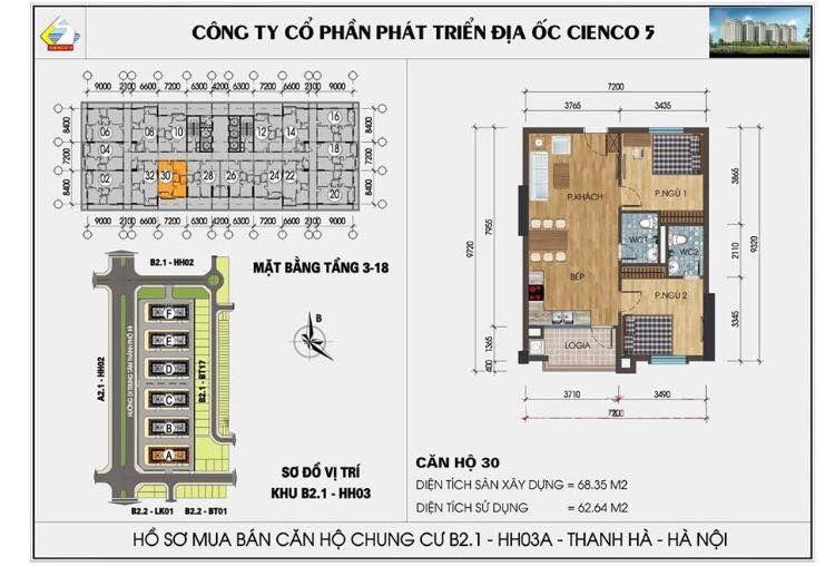  Bán gấp căn hộ thoáng mát tại chung cư Thanh Hà Cienco 5 
