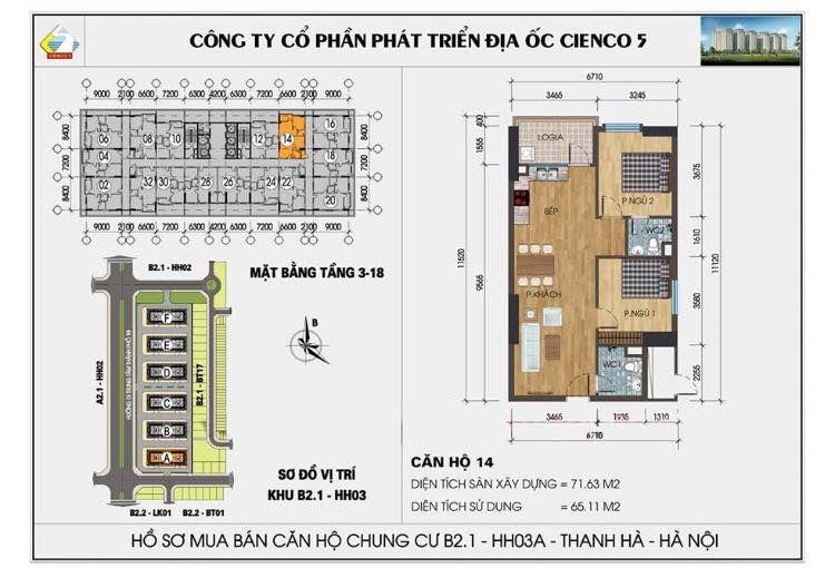 Chính chủ bán căn hộ 72m2 view hồ chung cư Thanh Hà Mường Thanh – Chỉ 2,8x tỉ