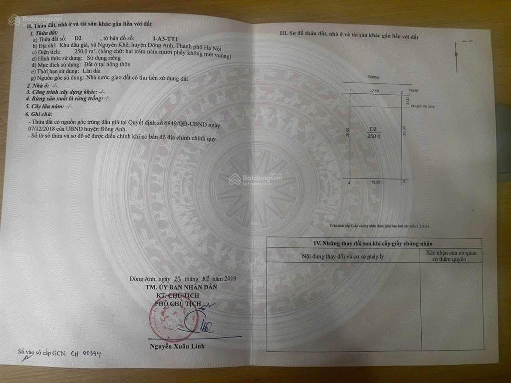 Chủ gửi bán 2 lô biệt thự liền nhau khu đô thị nguyên khê, trung tâm xã phúc thịnh, hà nội