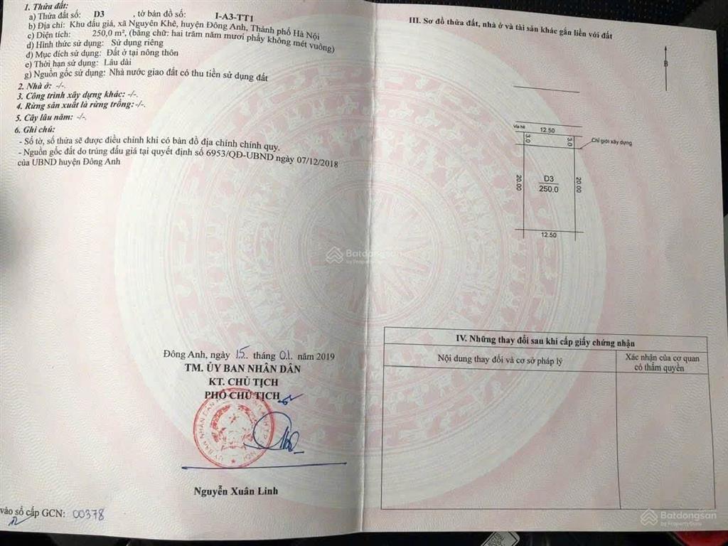 Chủ gửi bán 2 lô biệt thự liền nhau khu đô thị nguyên khê, trung tâm xã phúc thịnh, hà nội