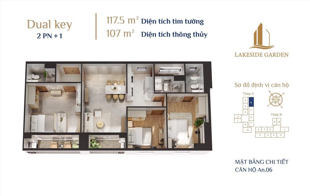 Căn hộ 2pn lakeside view hồ phương lưu  giá 3tr giá hời trục lê hồng phong