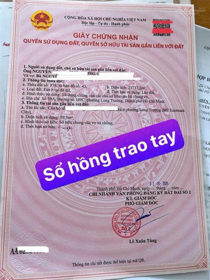 Bán 1pn plus mt eastmark view land mark + sông giá chỉ 46tr/m2