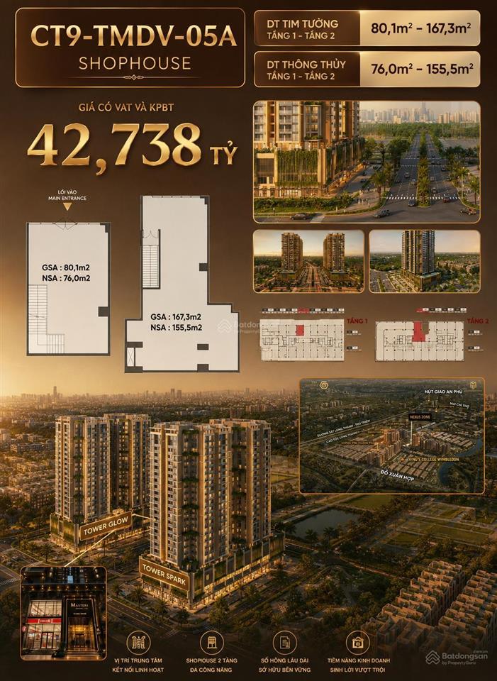 Shophouse the global  42 tỏi  trực tiếp cđt