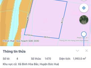 Bán 1993m2 thổ ngang 43x49 cách 816 300m tại bình hòa bắc, đức huệ, long an