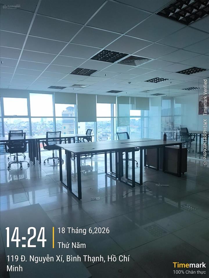 Cho thuê văn phòng full nội thất 113m2, sẵn 2 phòng tại nguyễn xí, giá rẻ