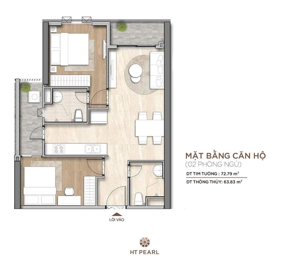 Căn hộ ht pearl 2pn đã có sổ hồng (ngay làng đhqg)  2 tỷ 9 (nhà thậtgiá thật)