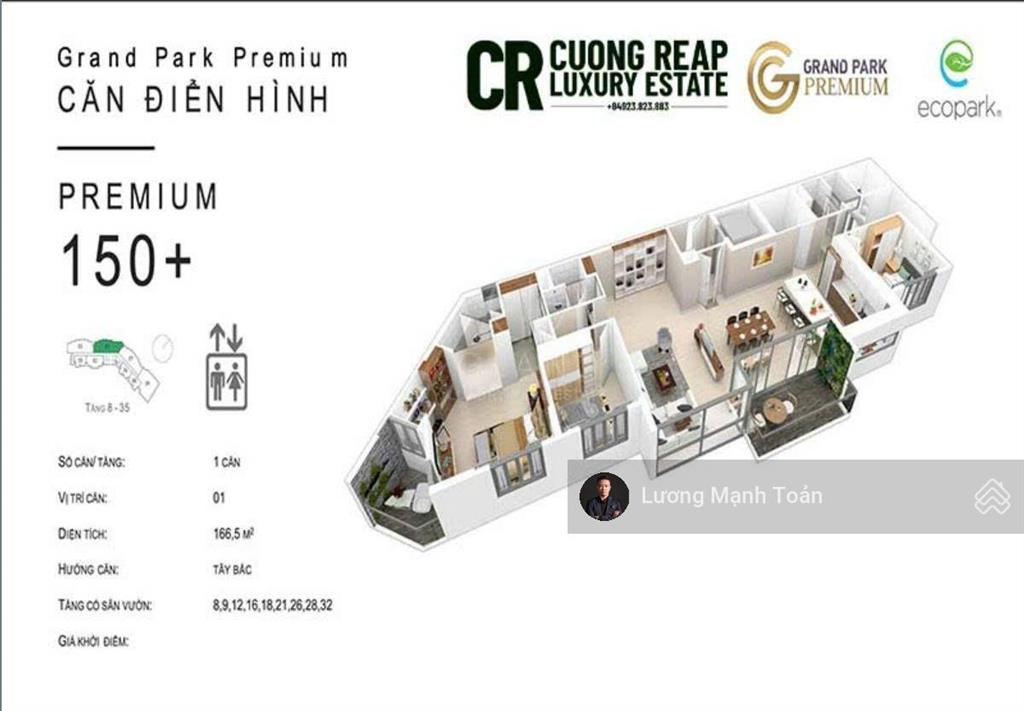 Bán chung cư aqua bay tại ecopark hưng yên có diện tích 166m2 giá cực tốt thô nguyên bản chủ đầu tư
