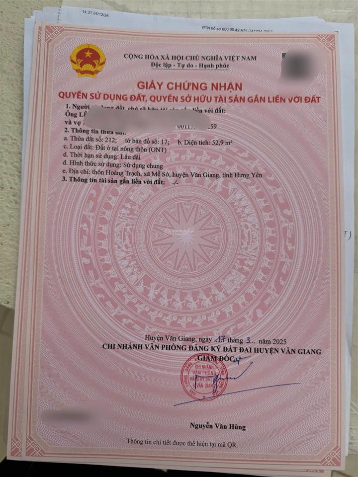 Chỉ nhỉnh 2 tỷ sở hữu mảnh đất giáp đường vành đai 4 anh trai nhờ bán 52,9m đất ở siêu đẹp