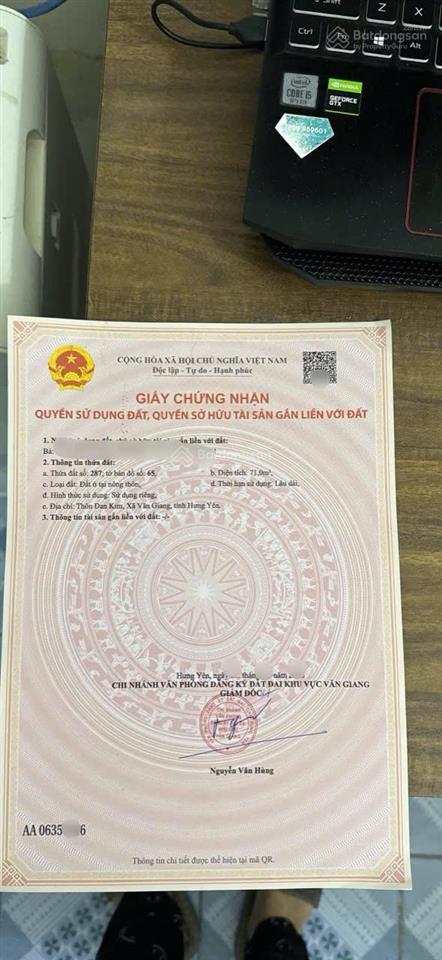 Siêu phẩm 71m2 đất ở tại đan kim  văn giang  hưng yên sát vách sân bóng đá pvf mở rộng 60.00