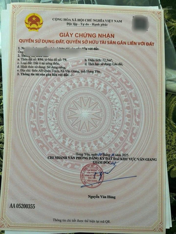Chỉ 2.15 tỷ sở hữu ngay ngày 72.3m2 tại xã văn giang cơ hội hiếm cho các nhà đầu tư nhanh tay