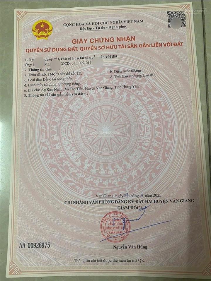 Bán đất ấp kim ngưu  tân tiến vị trí đắc địa gần đại học bách khoa cơ sở 2 & sân pvf mở rộng