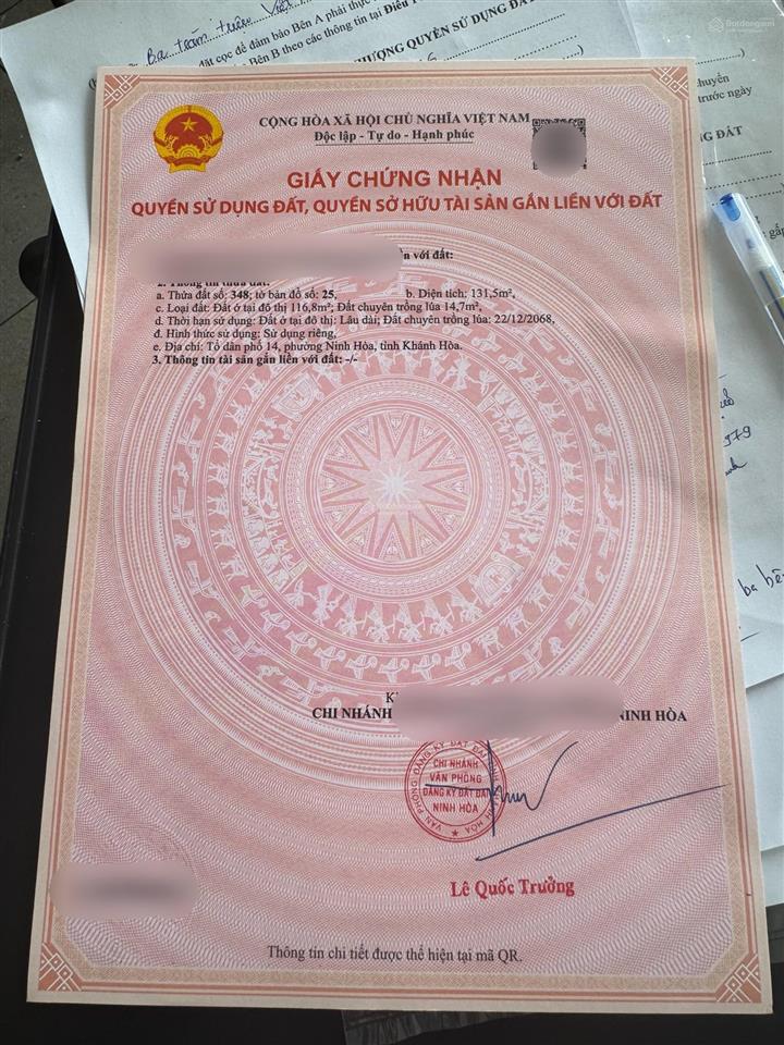 Cc bán lỗ đất đường ông tổng  phường ninh hòa 2mt đường nhựa kề quảng trường 2/4  0896 681 ***