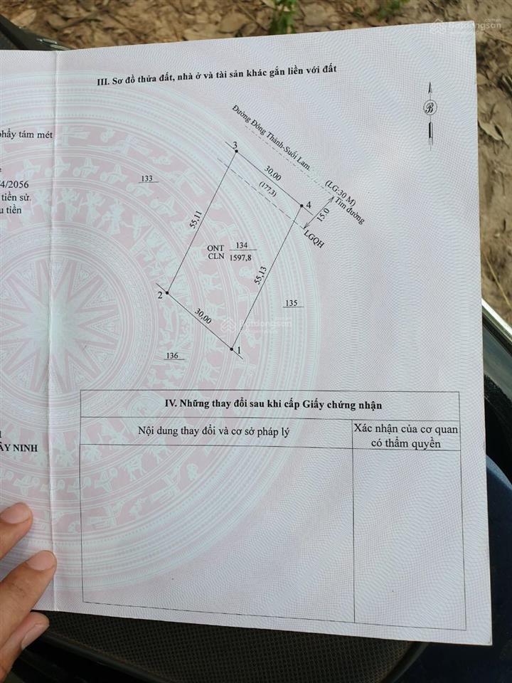 Chính chủ cần bán đất mặt tiền đường nhựa 30m , tại xã tân đông,tân châu, tây ninh.