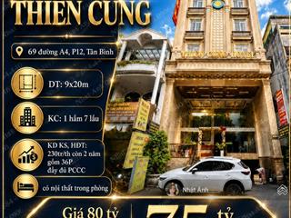 Bán khách sạn thiên cung mặt tiền a4  khu k300  9mx20m  hầm 7 tầng full pccc. giá 75 tỷ