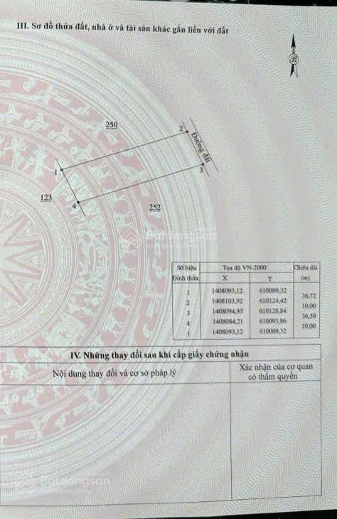 Bán đất 361,5m², 100m² thổ cư, mặt tiền đường ô tô, vạn thắng