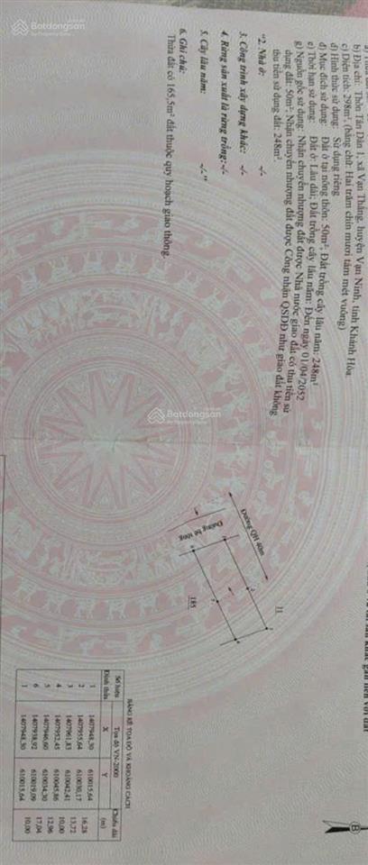 Bán đất tân dân 1 vạn thắng, vạn ninh | 298m | giá chỉ 16,5 triệu/m
