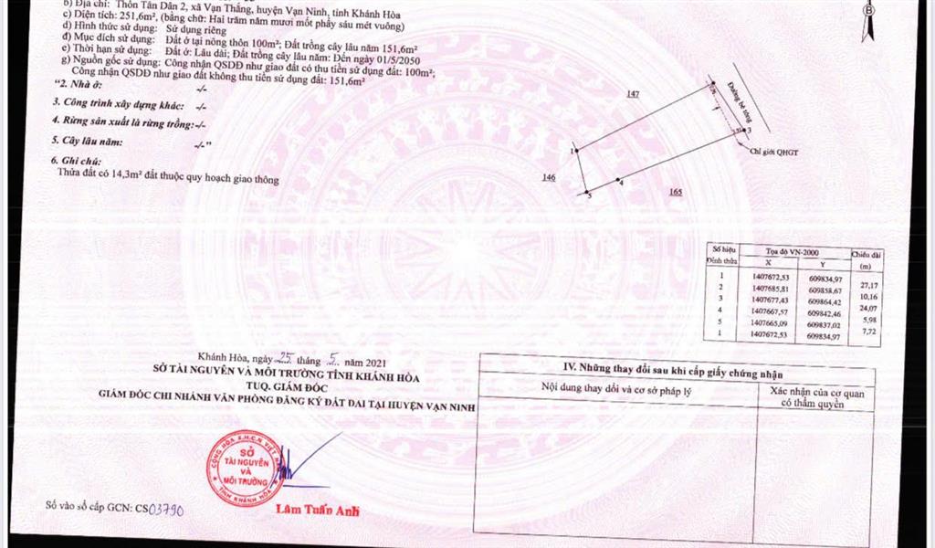Đất tân dân 2 vạn thắng vạn ninh | 15,5 triệu/m²